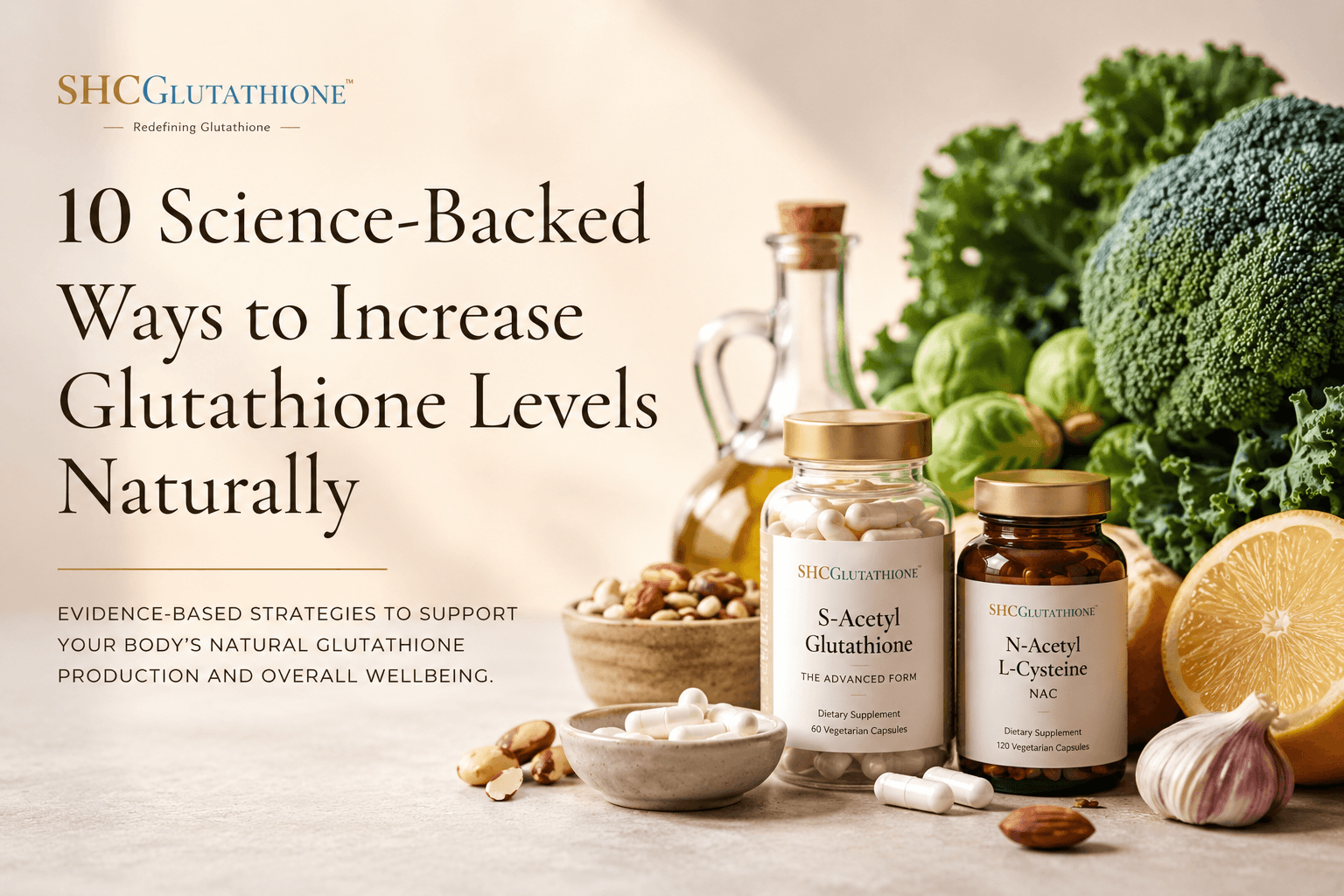 Science-backed strategies for supporting healthy glutathione levels through diet and supplementation.